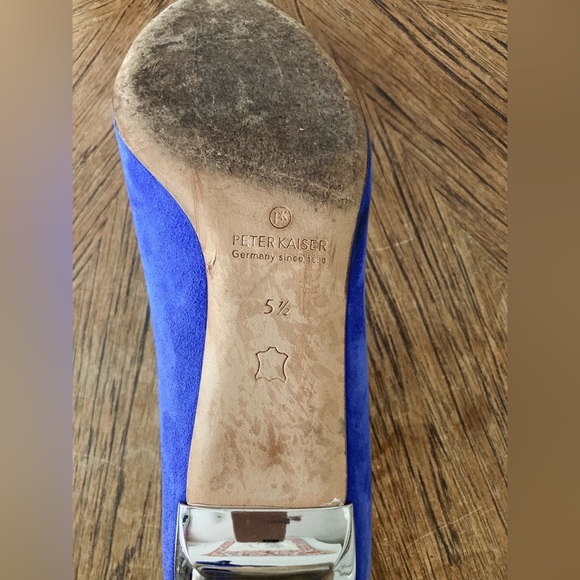 Stunning Peter Kaiser Blue Suede with silver block heels - Size 5,5 UK / 8 US - Picture 9 of 14